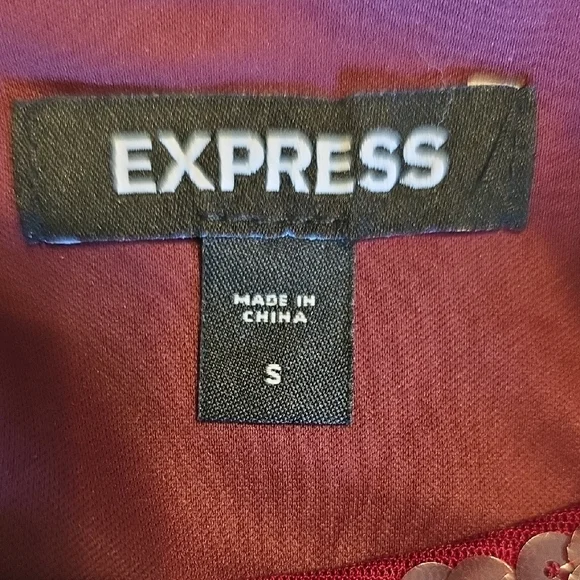 Express Sequin Midi Dress in Rich Burgundy - Picture 7 of 7